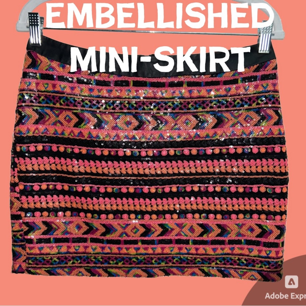 Sequin mini skirt Forever 21, Vintage Multi colors of  sequin